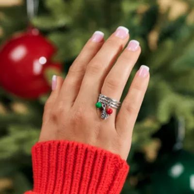 Christmas Dangle Ring Stack - Image 2
