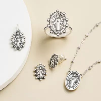 Virgin Mary Necklace in Sterling Silver or 14K Yellow Gold - Image 4